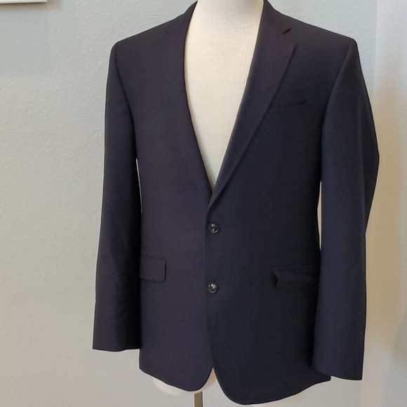 Ted Baker London Endurance Navy Blue Pinstripe Suit 40R/33R - Picture 1 of 7